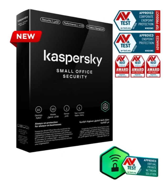 Kaspersky Small Office Security | 10 Devices, 10 Mobile, 1 Server For 1 Year License | KL4541I5KFS